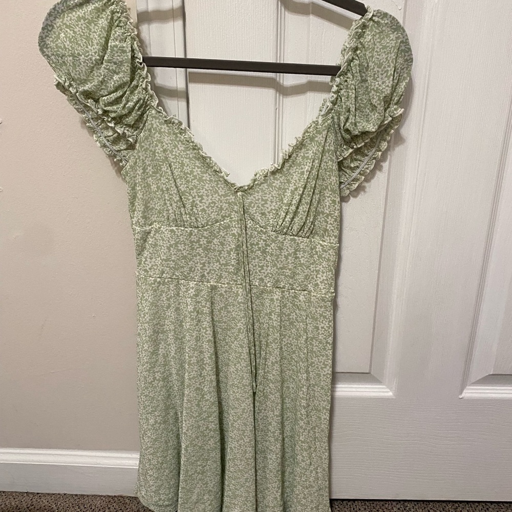 Green Floral Mini Dress